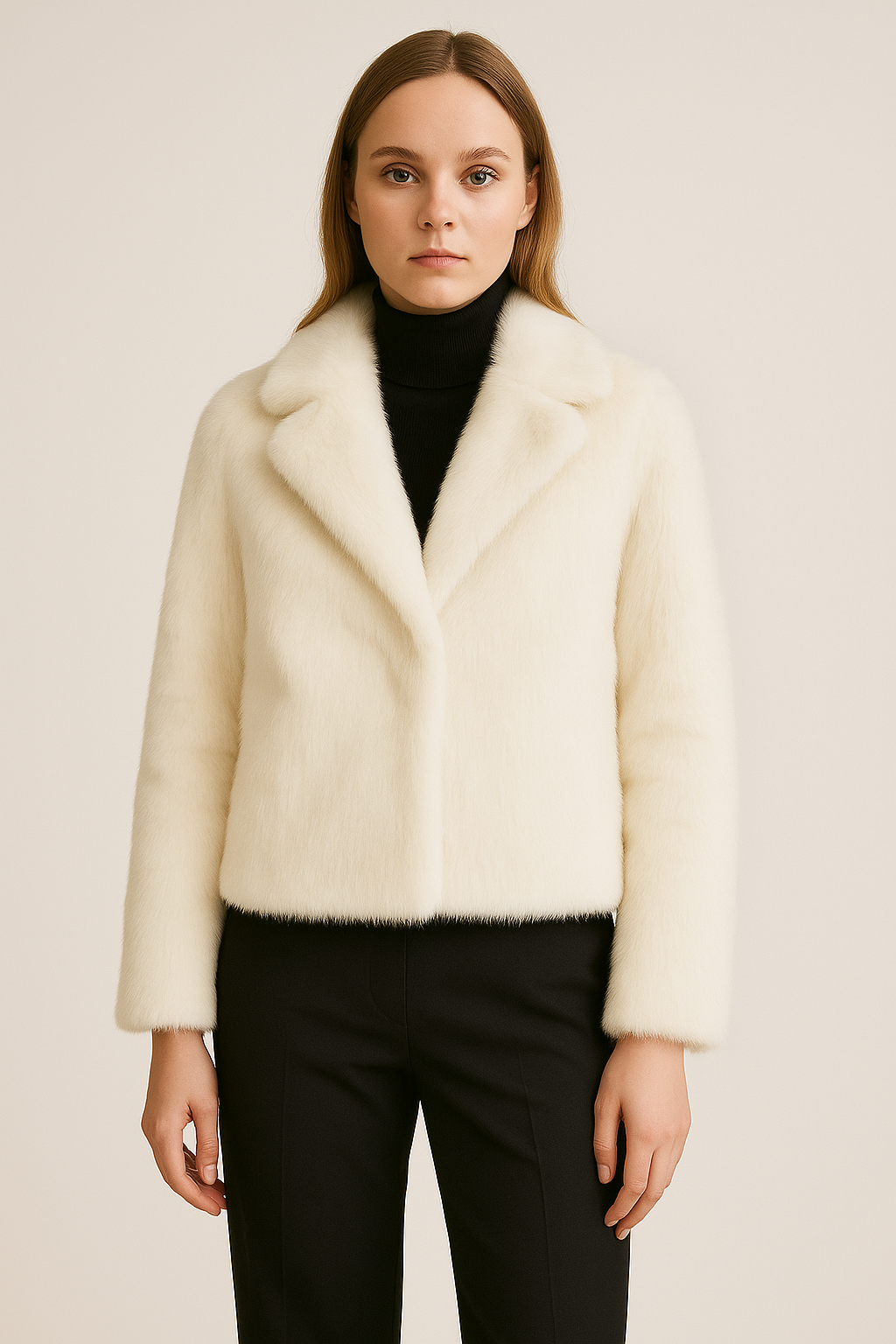 Ivory Faux Fur Coat