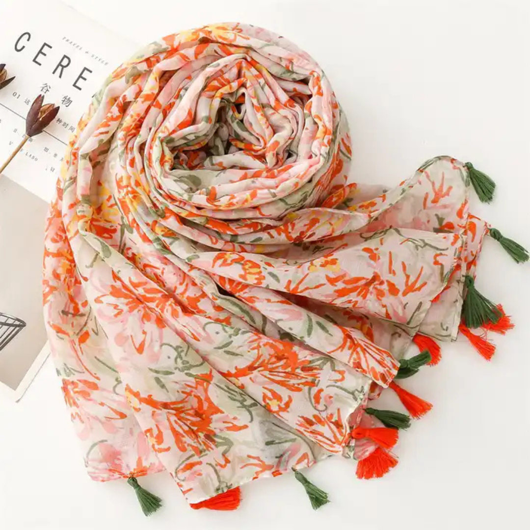 Printed Polyester Wrap Scarf