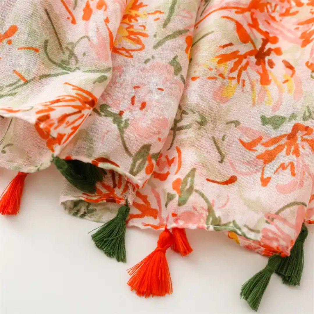 Printed Polyester Wrap Scarf