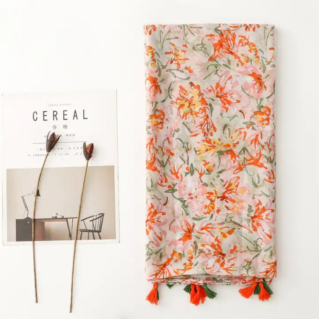 Printed Polyester Wrap Scarf