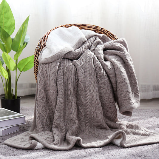 Grey Knitted Cozy Throw Blanket | Warm Winter Blanket