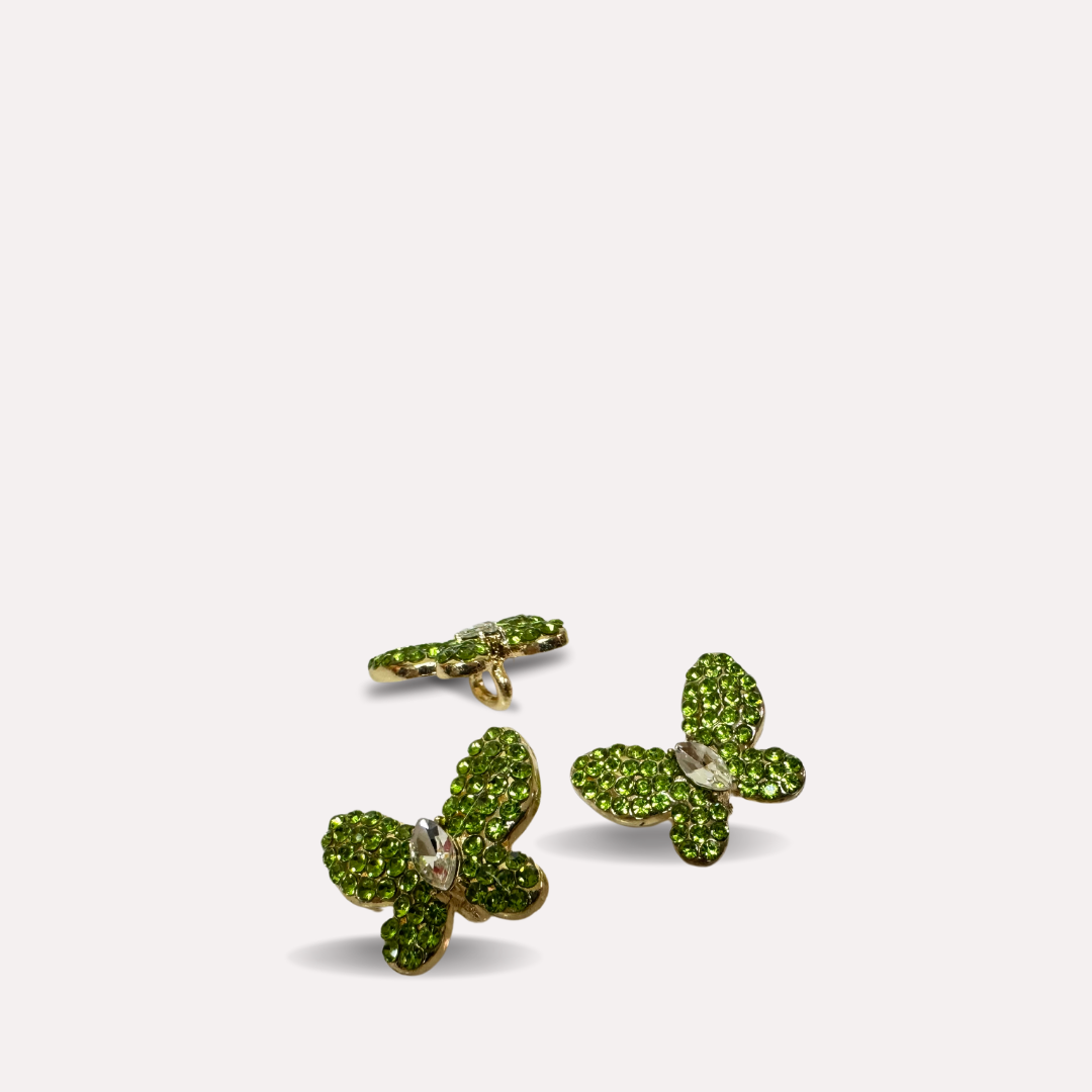 Shoe Trims - Butterfly  (Blue, Lime and Dark Green)