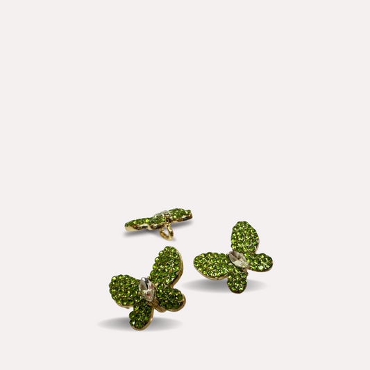 Shoe Trims - Butterfly  (Blue, Lime and Dark Green)