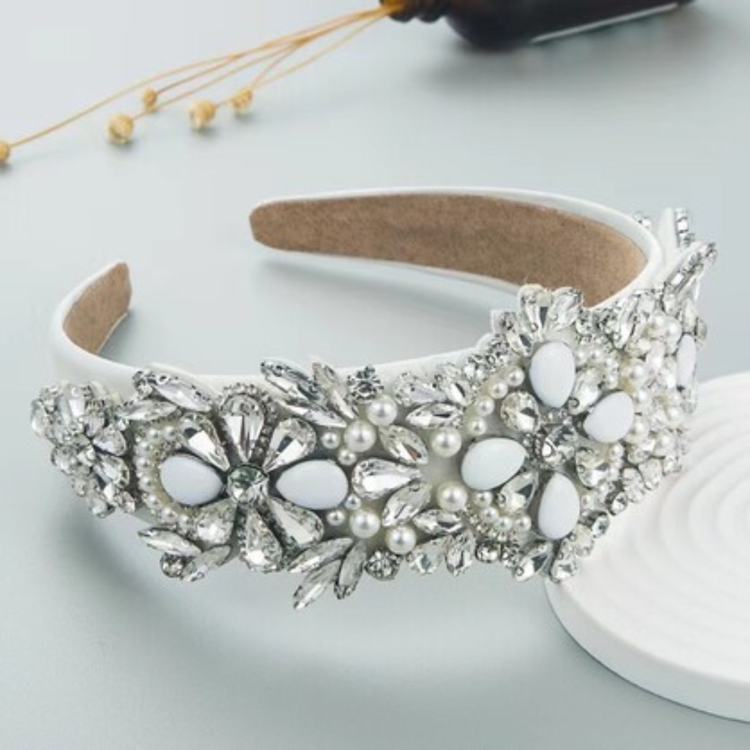 Ms. Lilly - Silver Jeweled Statement Headband