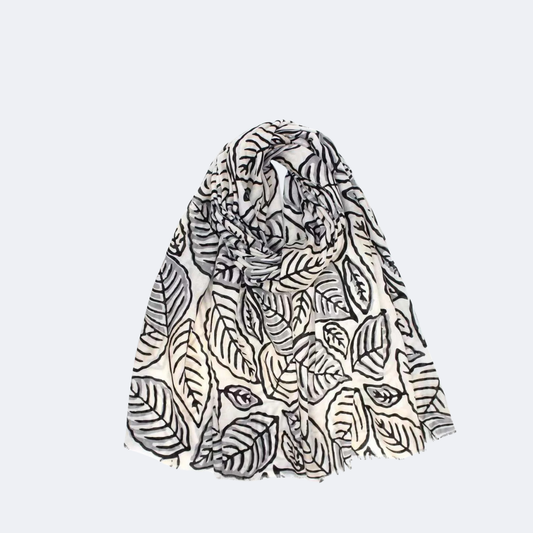 Colorful Leaf Pattern Cotton Scarves