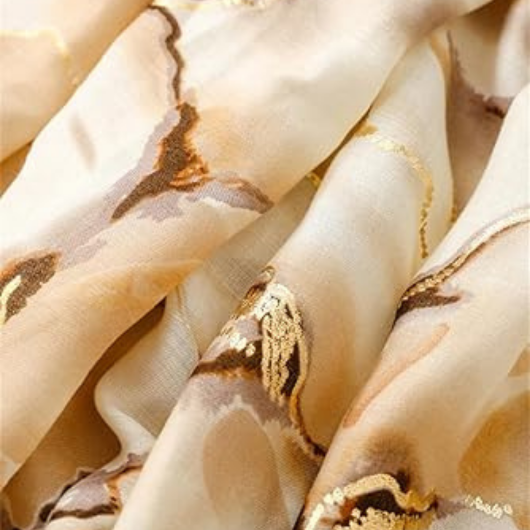 Silk Scarf – Floral Print Beach