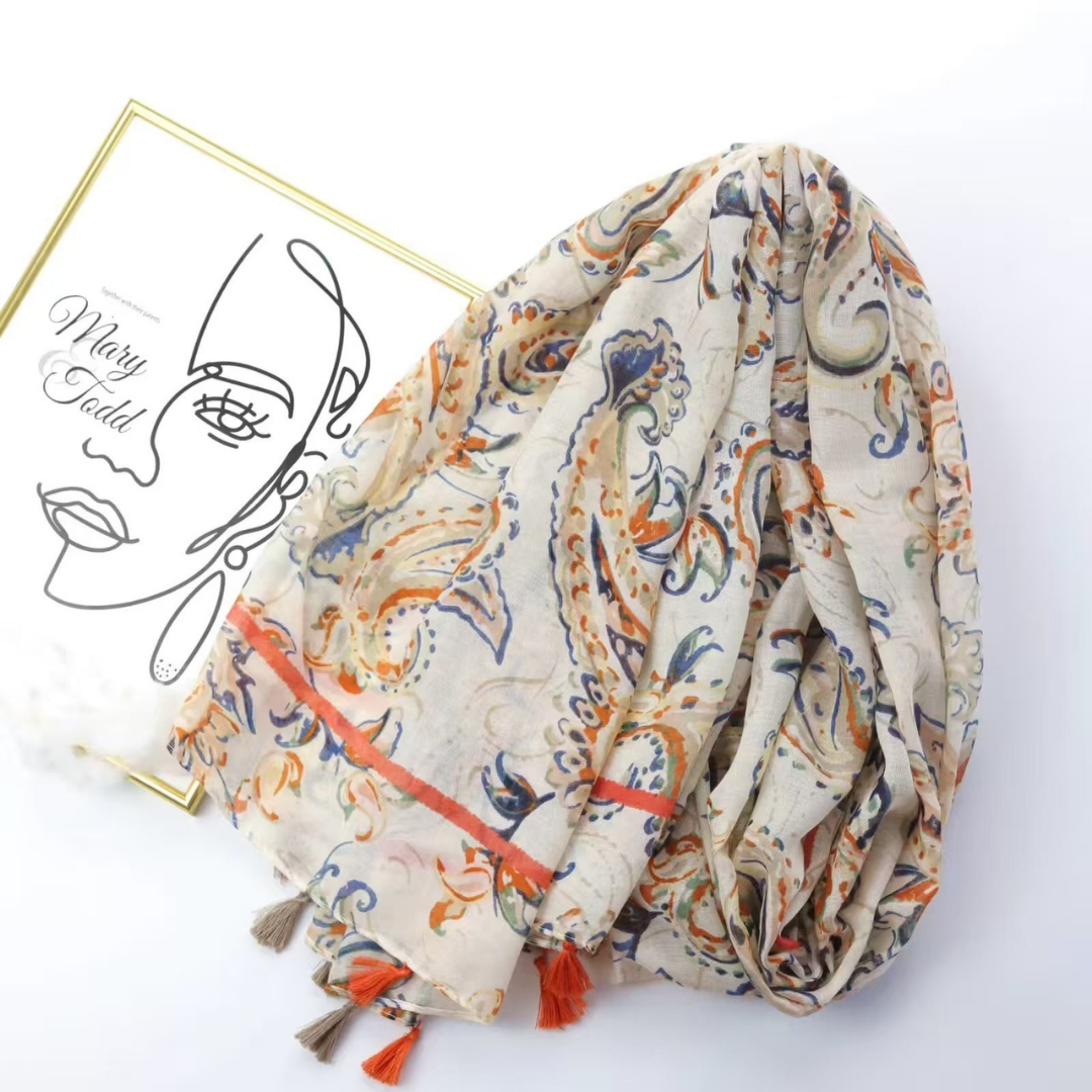 Vintage Bohemian Print Shawl Scarf