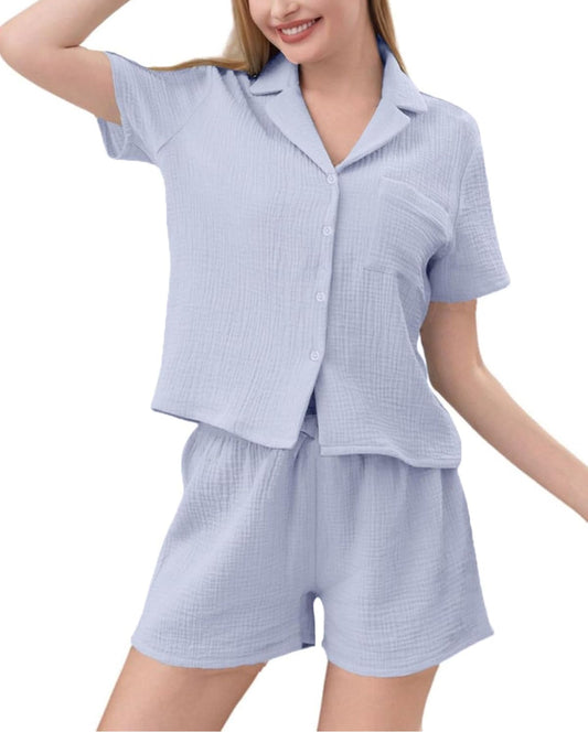 Lea 2-Piece Sleepwear Set – 100% Cotton High Quality