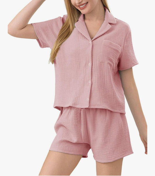 Saba 2-Piece Sleepwear Set – 100% Cotton High Quality