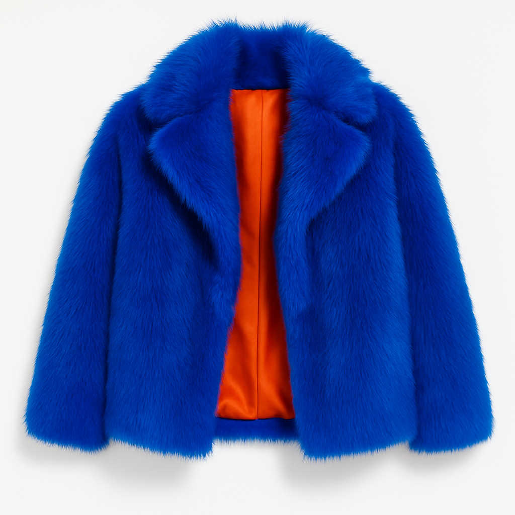 Blue Faux Fur Coat
