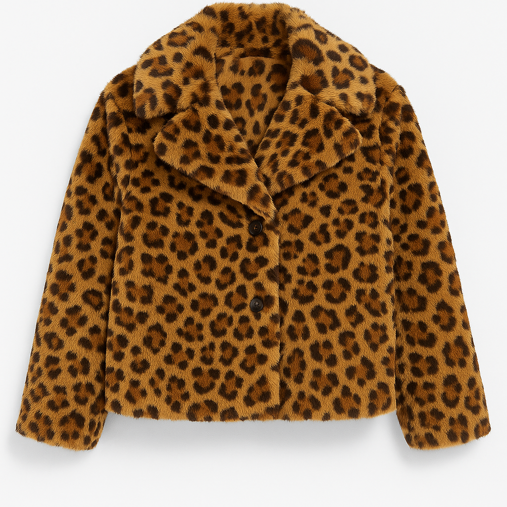 Leopard Print Faux Fur Coat
