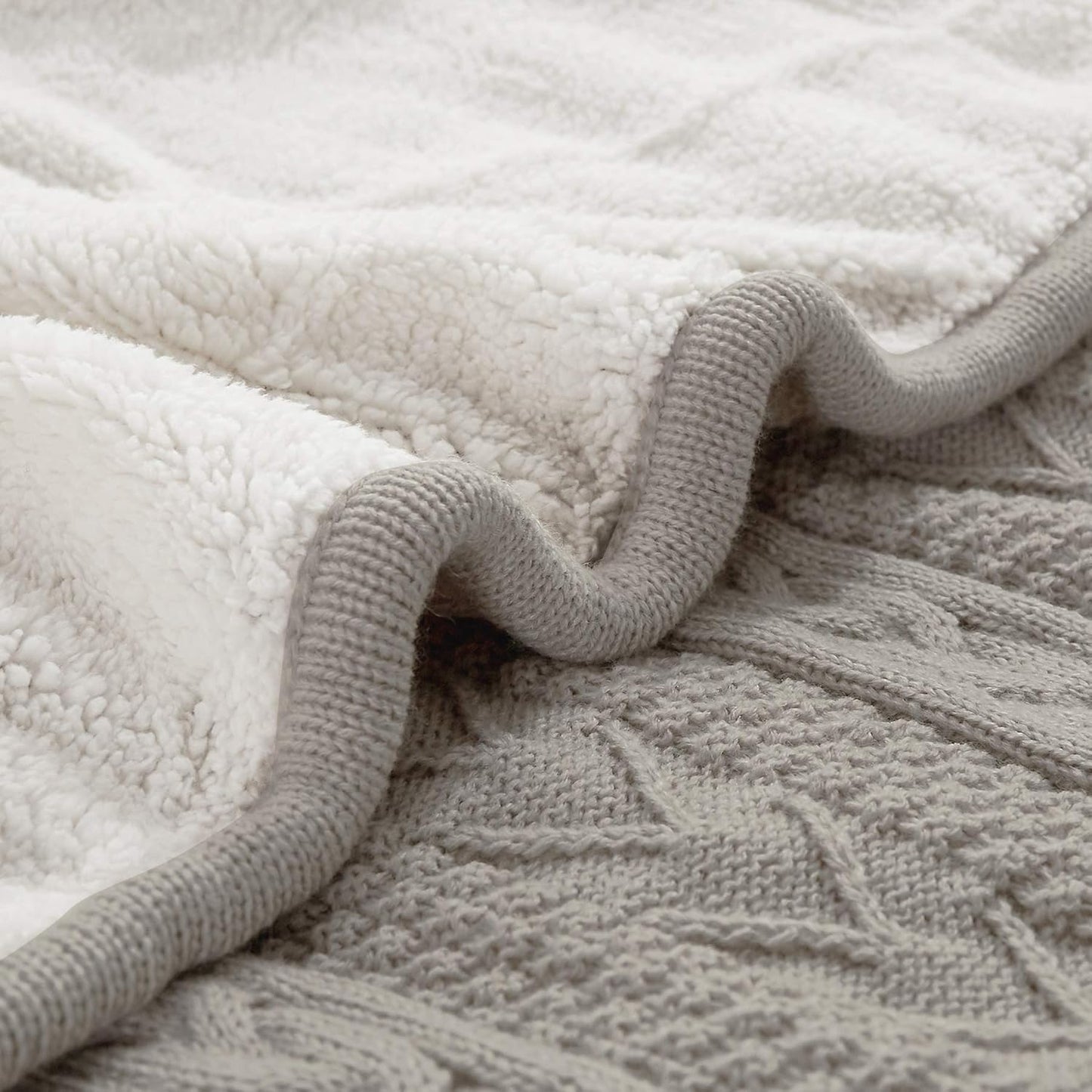 Grey Knitted Cozy Throw Blanket | Warm Winter Blanket