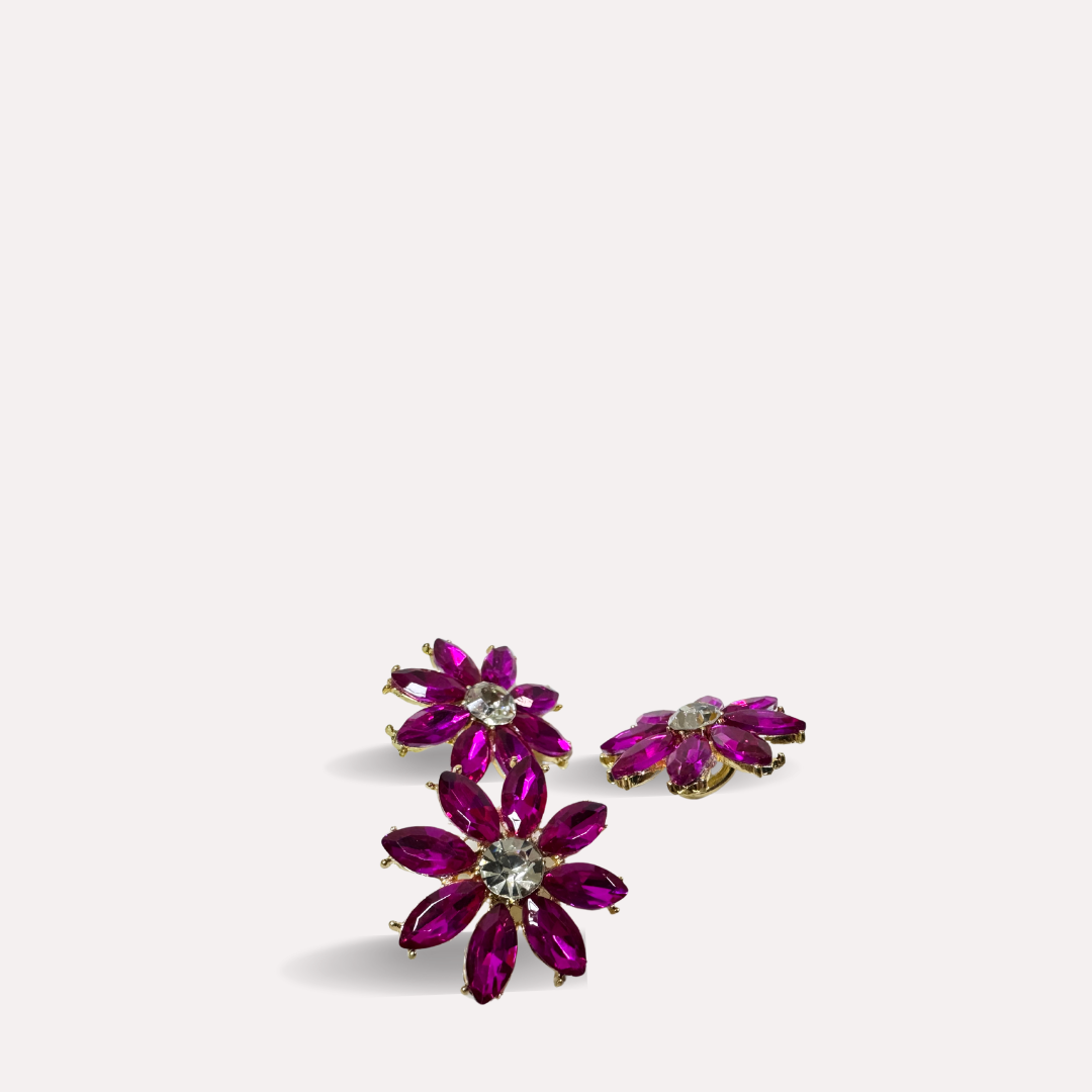 Shoe Trims - Flower (Silver,Green,Pink,Coffee)