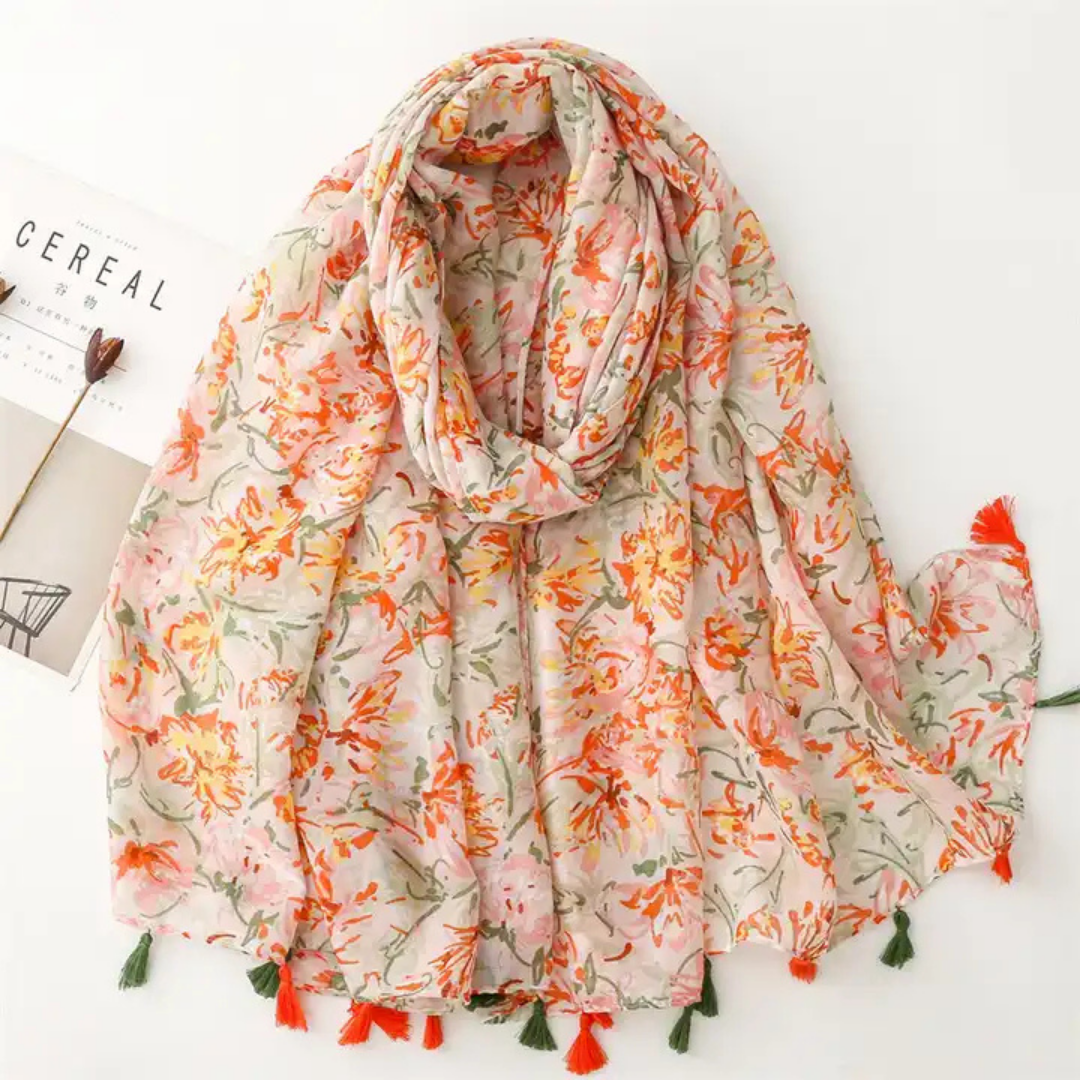 Printed Polyester Wrap Scarf