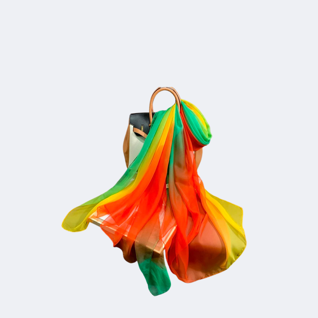 Long Silk Satin Scarf Shawl