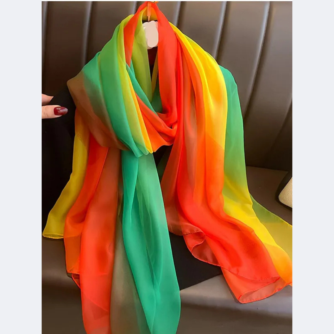 Long Silk Satin Scarf Shawl