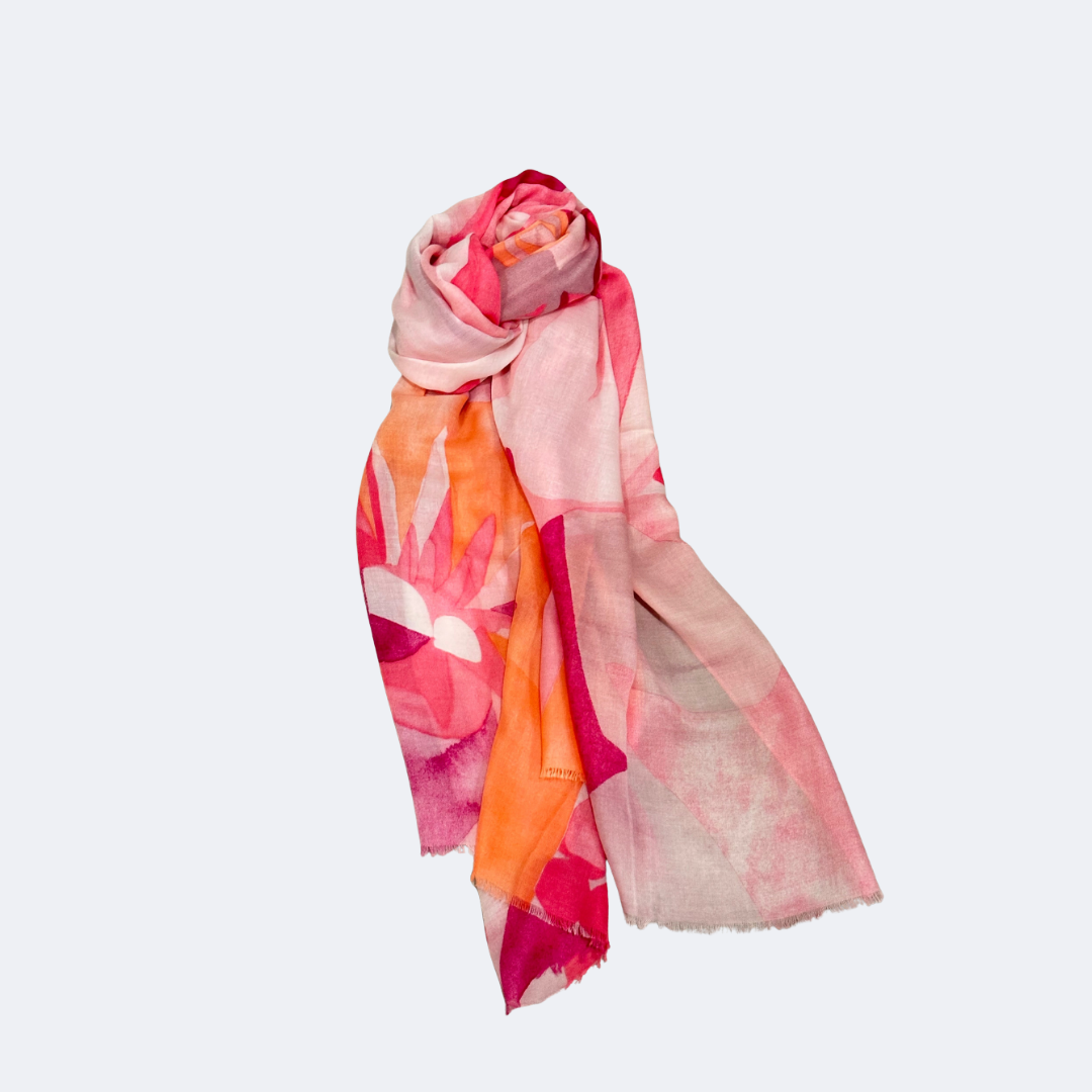 Cotton Linen Floral Scarves