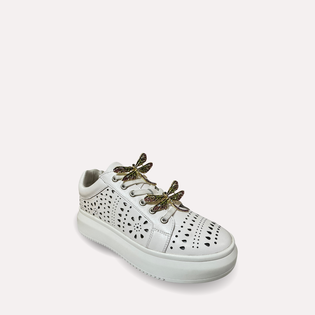 Shoe Trims - White & Gold Large Bee and Black & Gold Large Bee