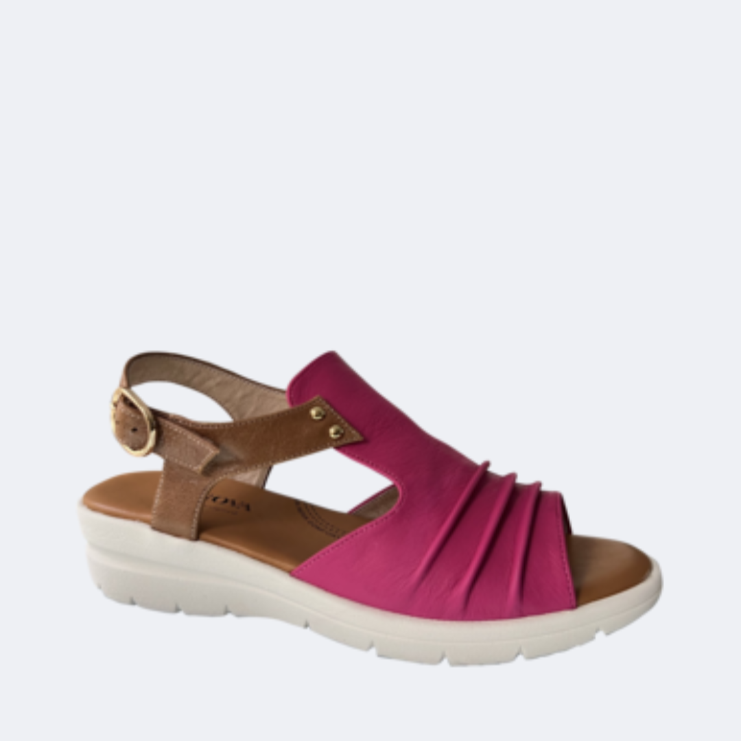 Via Nova - Garcia - Wedge - Fuchsia/Tan