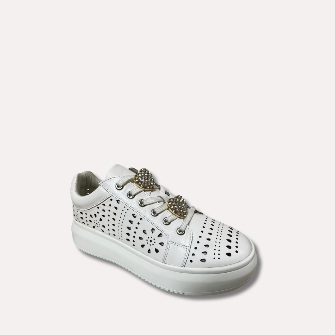 Shoe Trims - Small silver heart