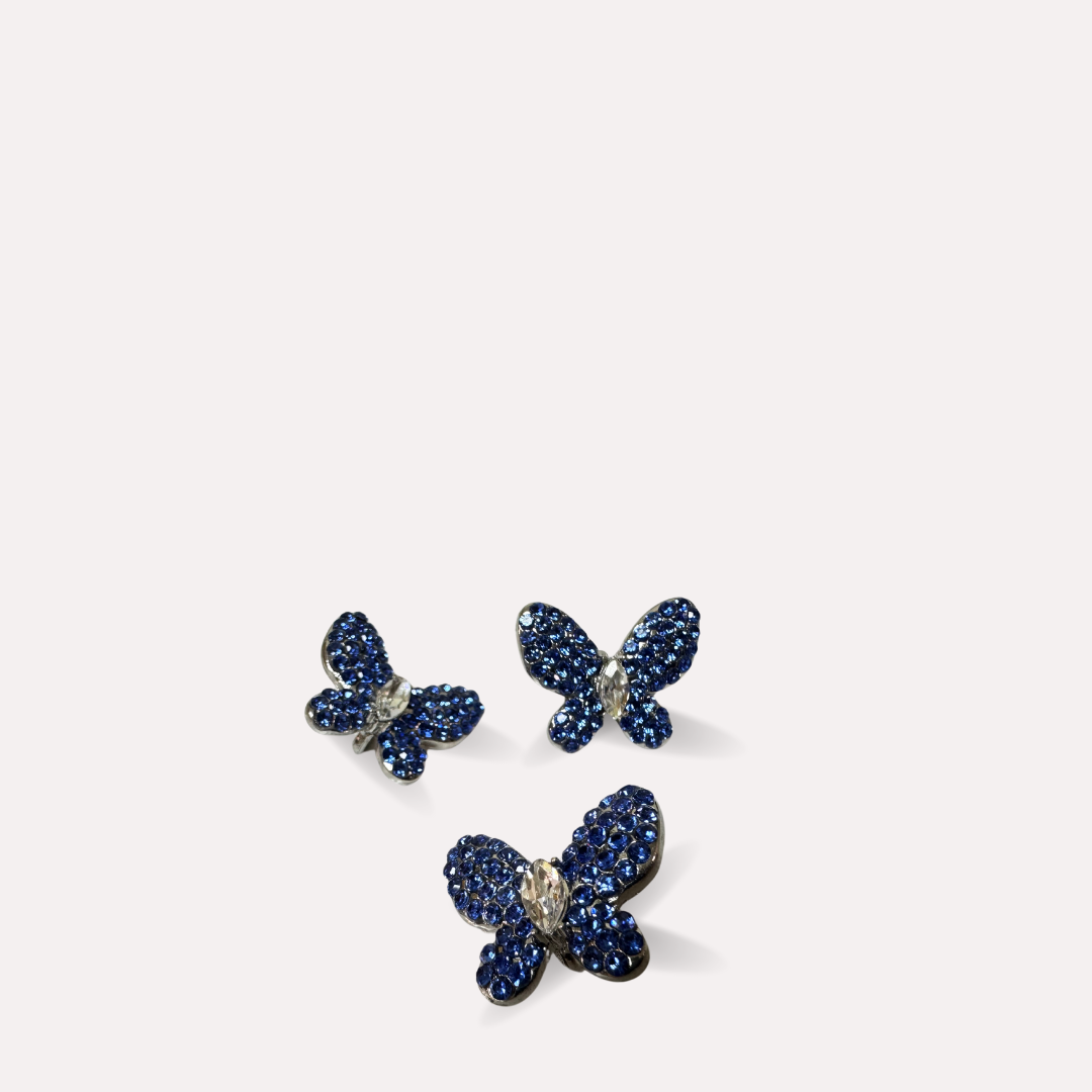 Shoe Trims - Butterfly  (Blue, Lime and Dark Green)