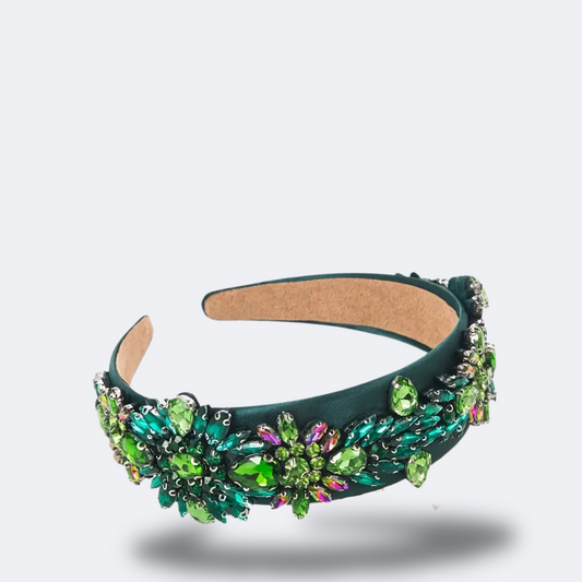 Ms T - Baroque Green Rhinestone Headband