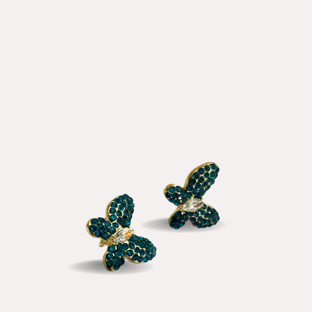 Shoe Trims - Butterfly  (Blue, Lime and Dark Green)