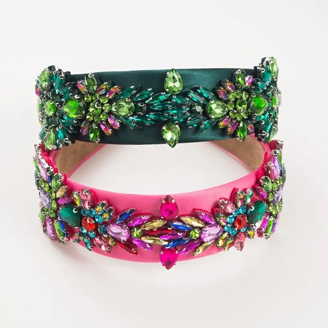 Ms T - Baroque Green Rhinestone Headband