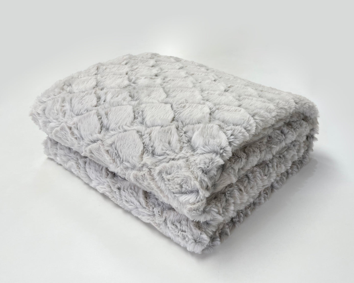 Cozy Faux Fur Throw Blanket- Textured Silver Sands | Extra Large Warm Winter Blanket