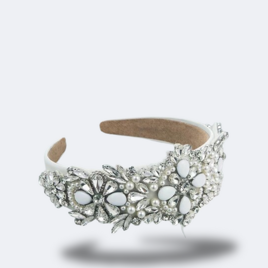Ms. Lilly - Silver Jeweled Statement Headband