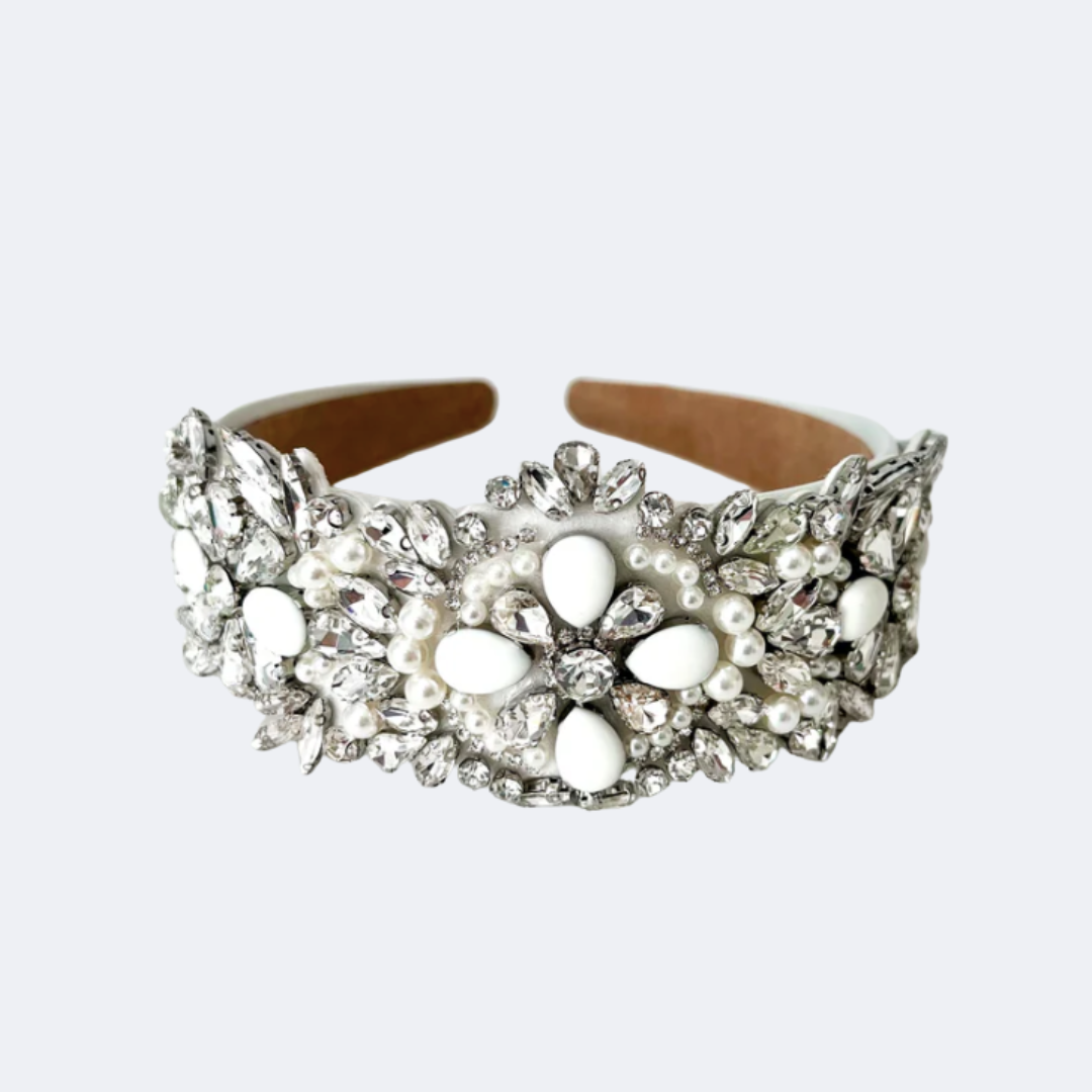 Ms. Lilly - Silver Jeweled Statement Headband