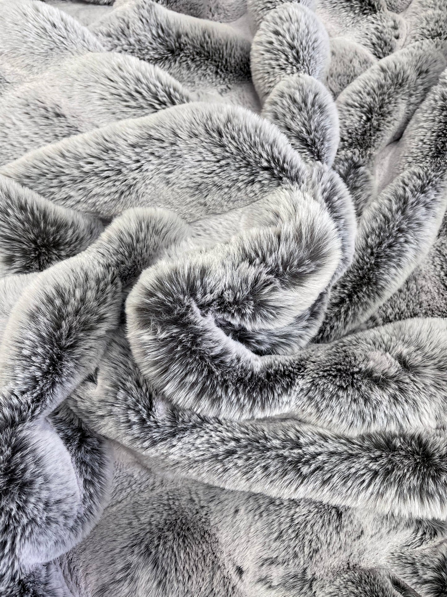 Cozy Faux Fur Throw Blanket- Graphite Stripes | Extra Large Warm Winter Blanket