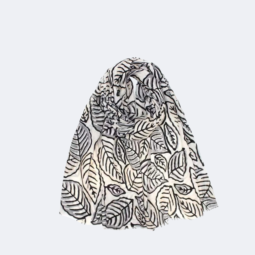 Colorful Leaf Pattern Cotton Scarves