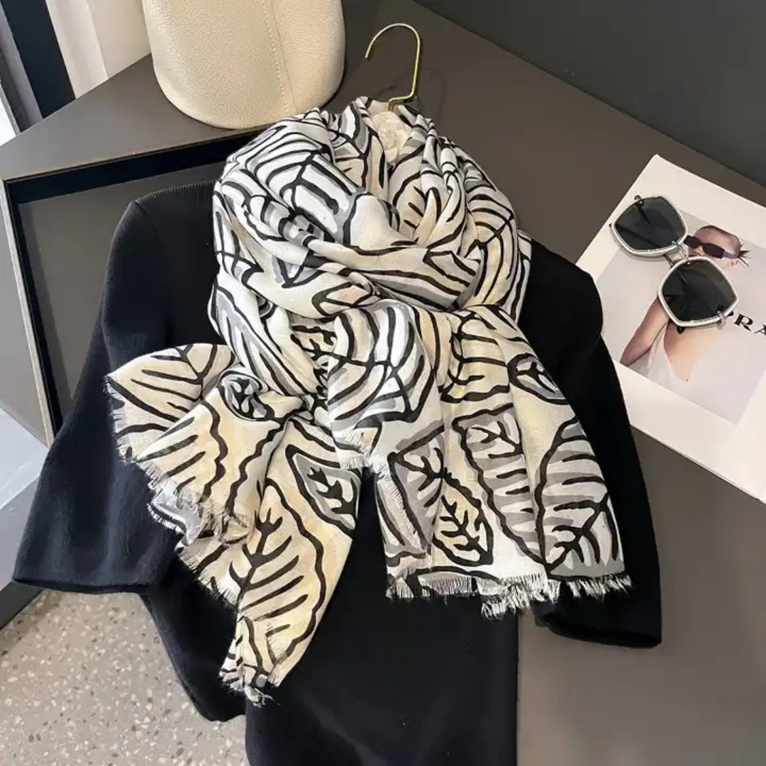 Colorful Leaf Pattern Cotton Scarves