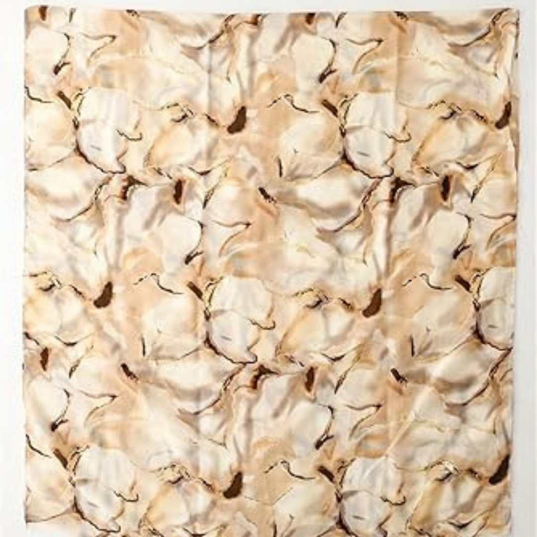 Silk Scarf – Floral Print Beach