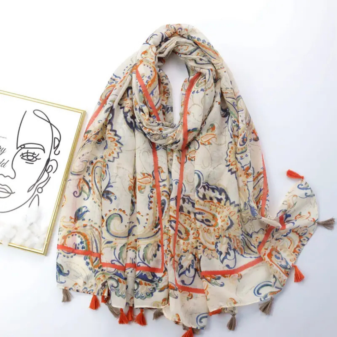 Vintage Bohemian Print Shawl Scarf