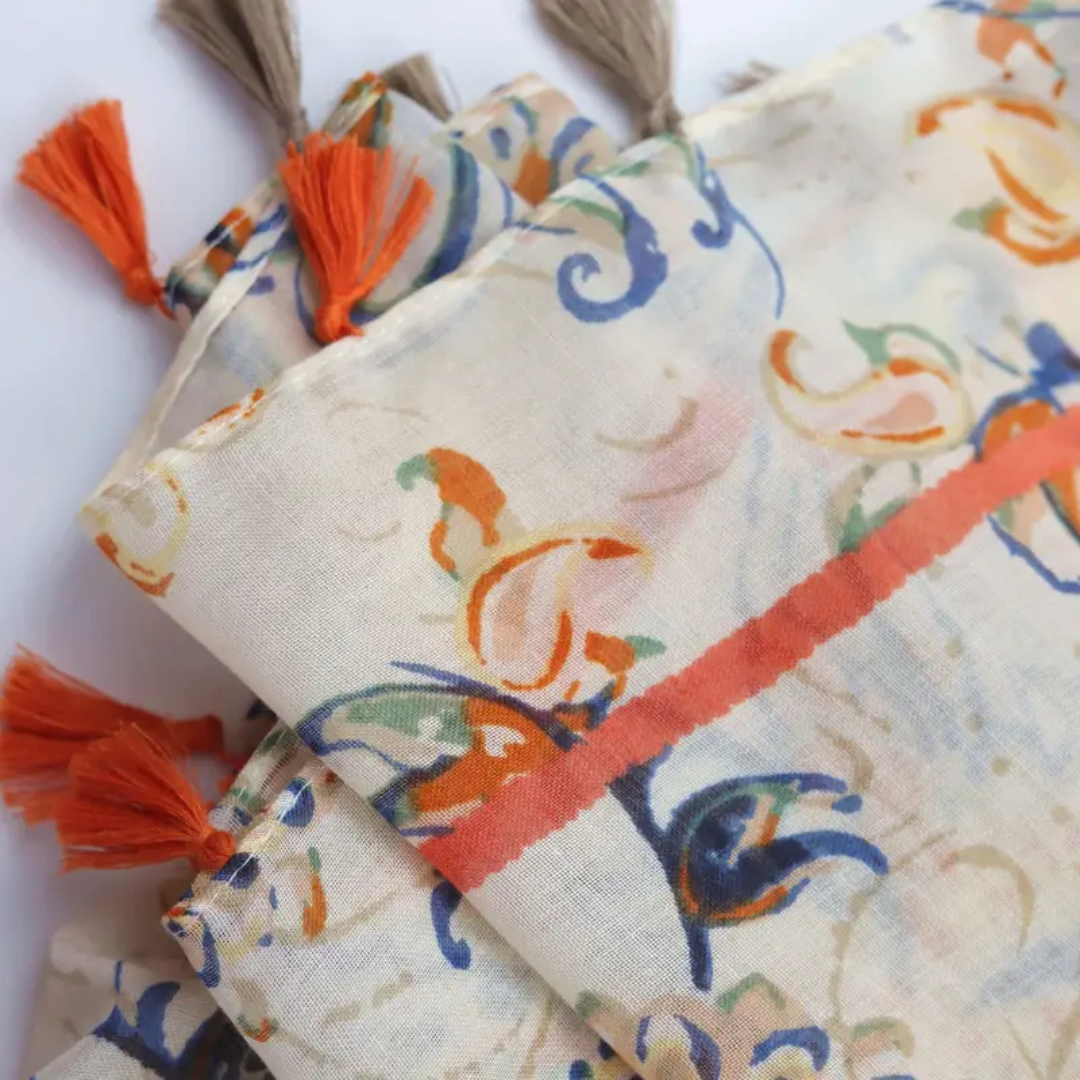 Vintage Bohemian Print Shawl Scarf
