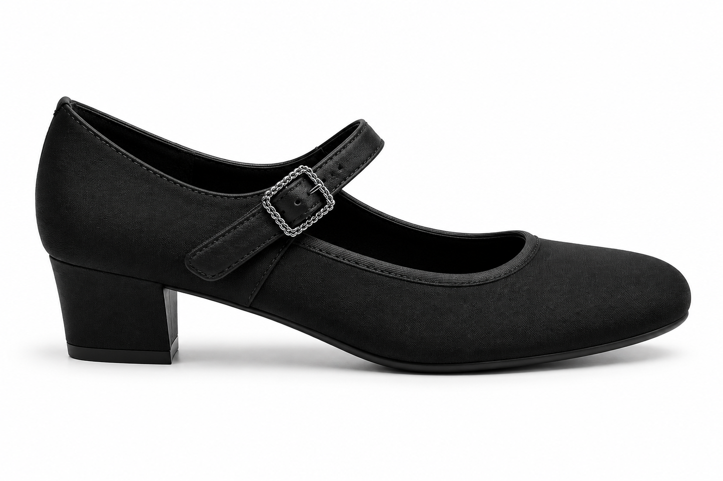 Via Nova Silk Black Heels