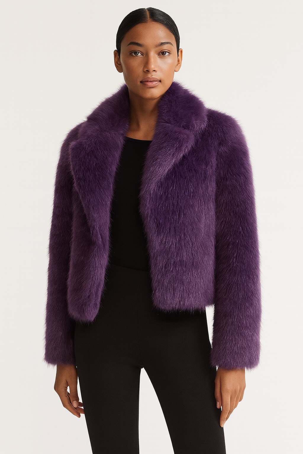 Plum Faux Fur Coat