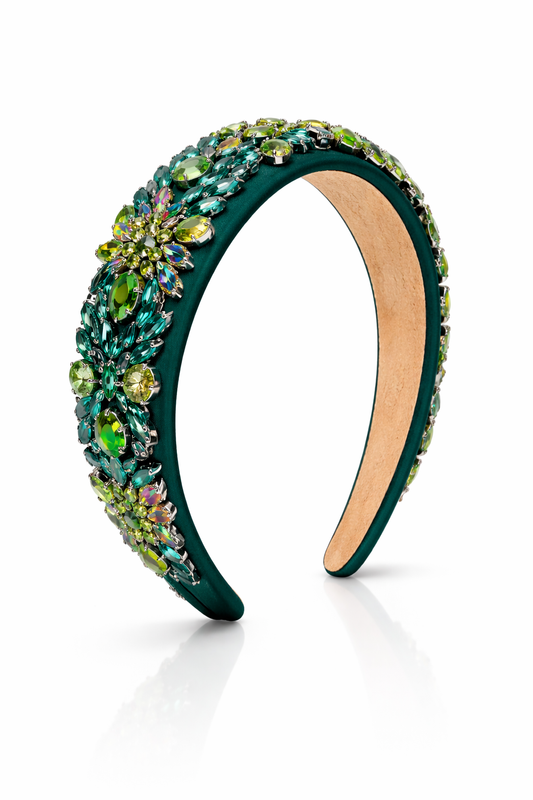Ms T - Baroque Green Rhinestone Headband