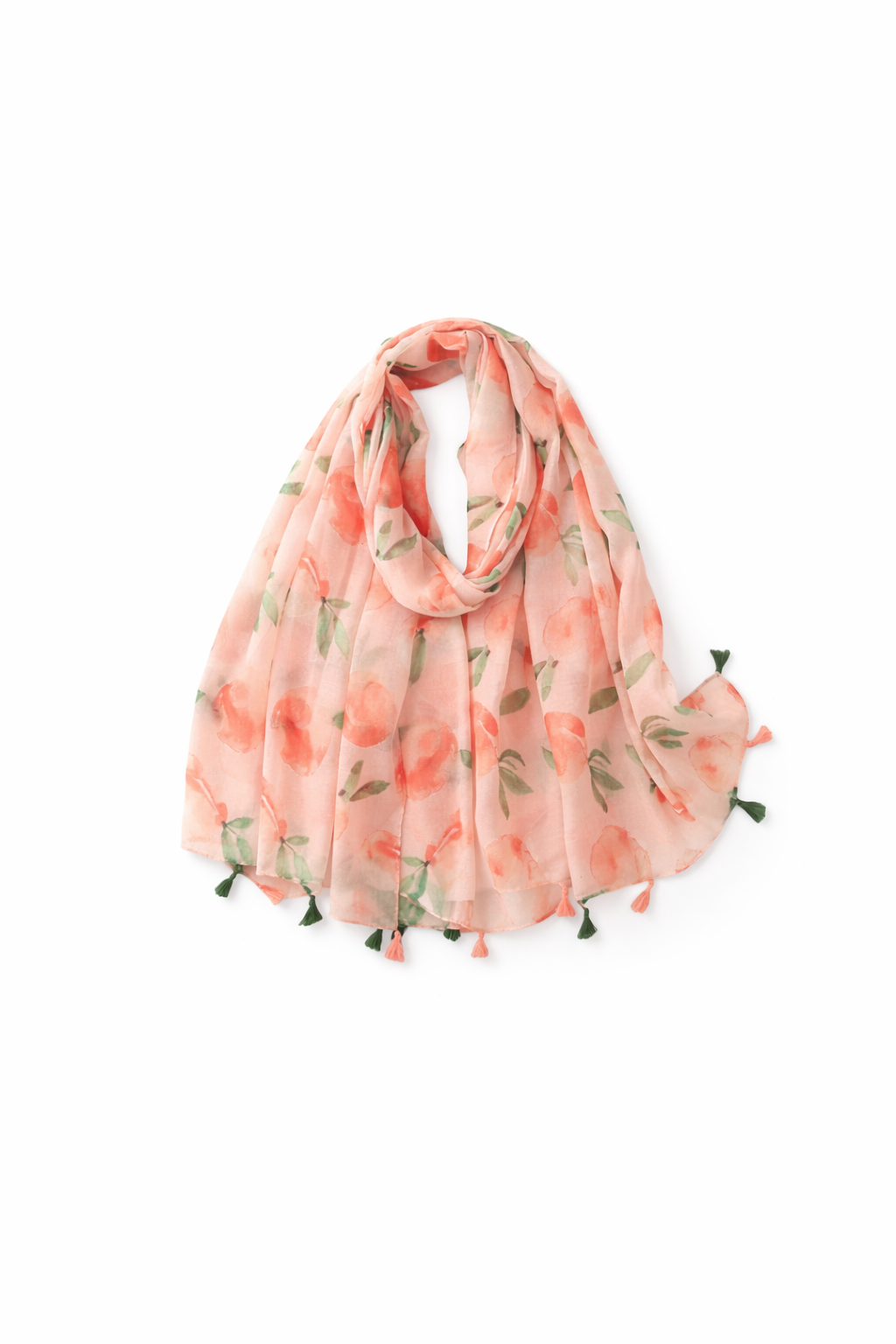 Peach Floral Printed Scarf