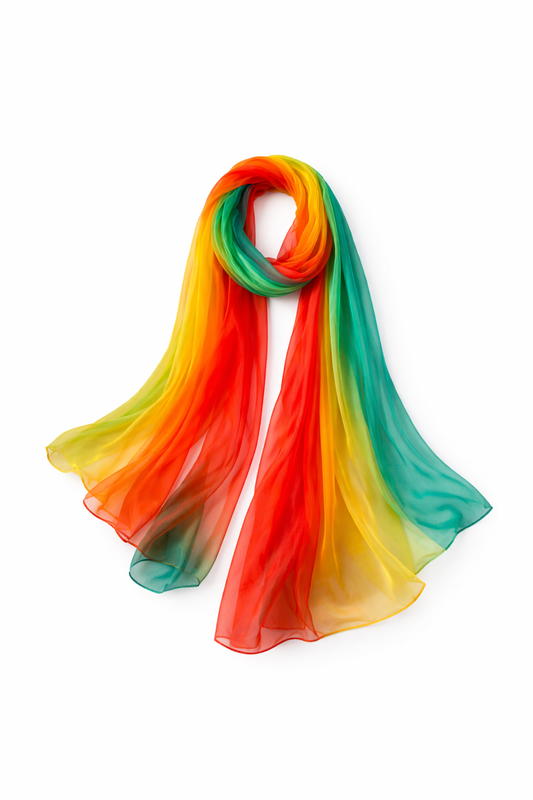Long Silk Satin Scarf Shawl