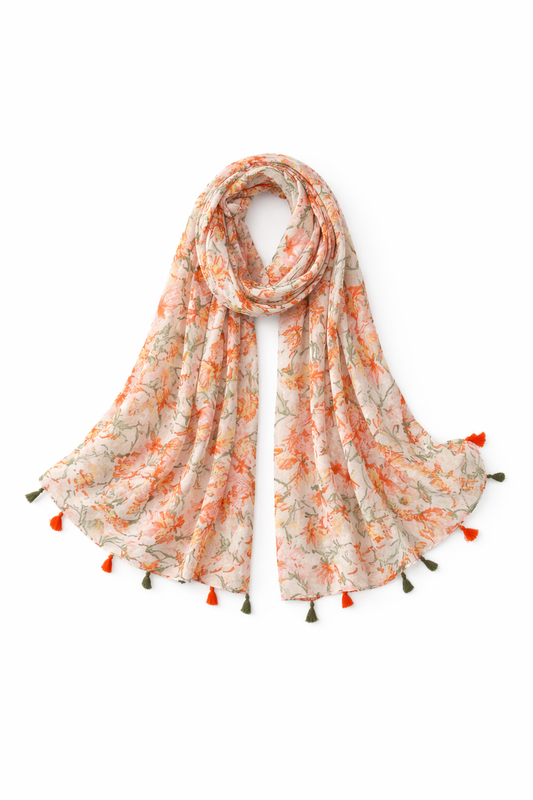 Printed Polyester Wrap Scarf