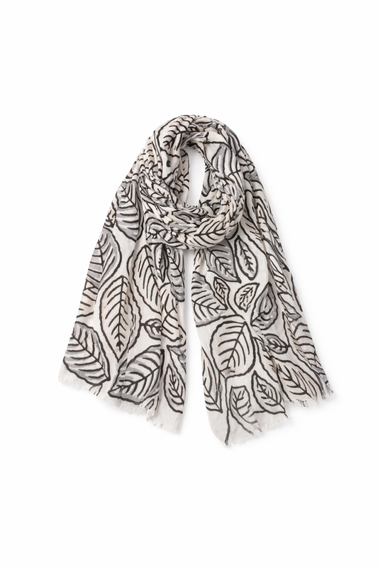 Colorful Leaf Pattern Cotton Scarves