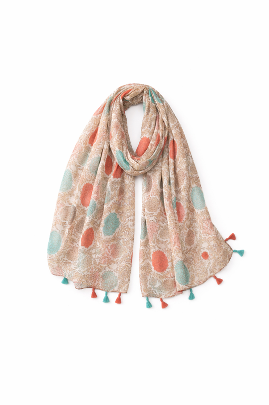 Tassel  & Flower Scarves – Vintage Floral Print