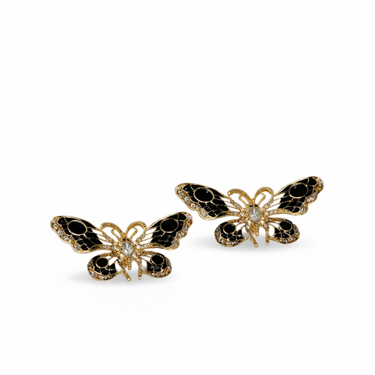 Shoe Trims - Black & White Large Butterfly