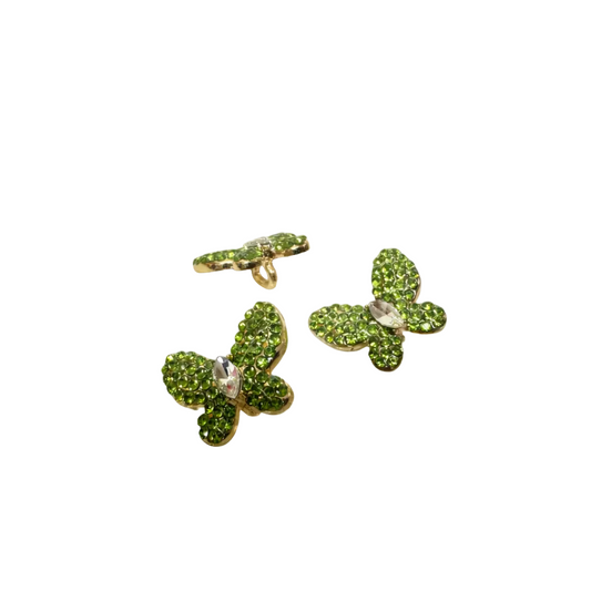 Shoe Trims - Butterfly  (Blue, Lime and Dark Green)