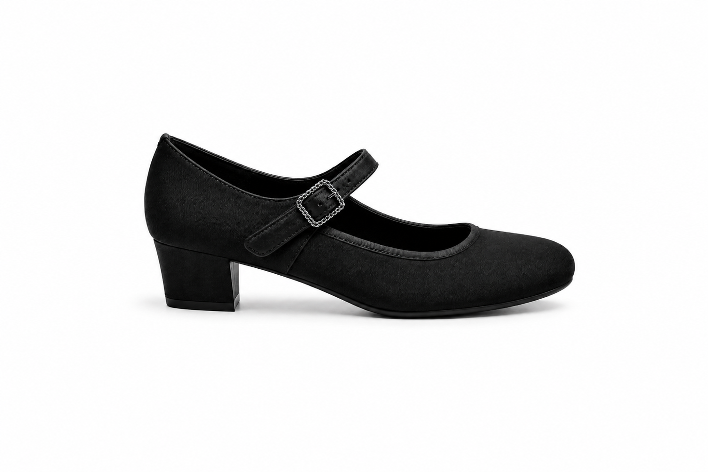 Via Nova Silk Black Heels