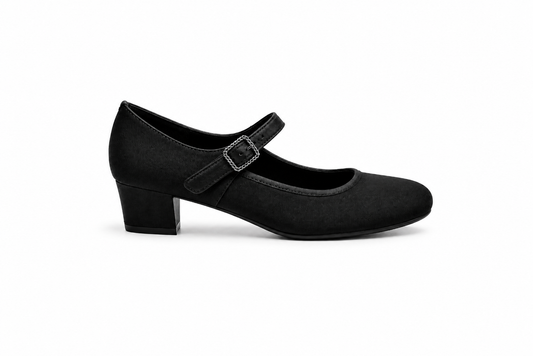 Via Nova Silk Black Heels