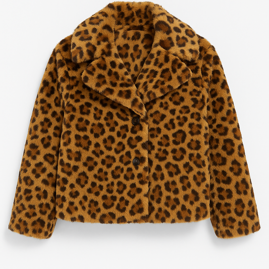 Leopard Print Faux Fur Coat